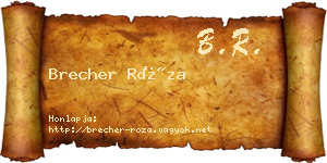 Brecher Róza névjegykártya